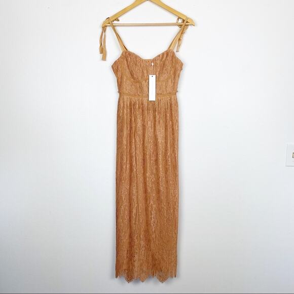 NEW Jonathan Simkhai Bonnie Silk Lace Plisse Dress - Picture 5 of 13